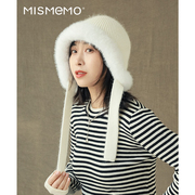 MISMEMO保暖护耳帽女冬季加厚包头帽兔毛针织系带显脸小雷锋帽