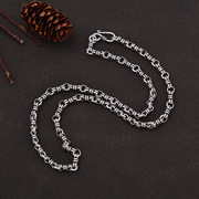 s925纯银金刚结项链，染黑复古工艺，简约小众设计潮流银链子