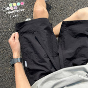 多巴胺彩色纯色短裤男夏季薄款冰丝薄款速干休闲运动裤沙滩五分裤