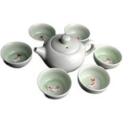 高档龙泉瓷鲤鱼杯整套组合陶瓷功夫茶具套装，家用整套青瓷茶具