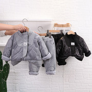 儿童棉衣套装2023冬季宝宝冬装衣服两件套男童加厚棉服两件套