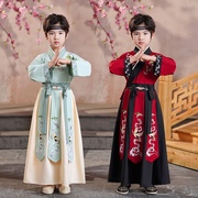 儿童汉服男童中国风古装书童国学女童学生唐装三字经弟子规演出服