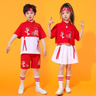 六一儿童演出服女童幼儿园，中国少年舞蹈服爱国男童，中国风表演服装