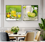 印花DMC十字绣客厅餐厅酒吧现代简约酒杯水果两联画1
