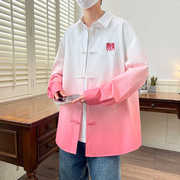 男高品质外套重工艺穿出时尚大方的百搭款中国风青少年衬衫潮