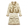 n1801设计师品牌甜美枳花满堂羽绒套装女白鸭绒外套温柔两件套冬