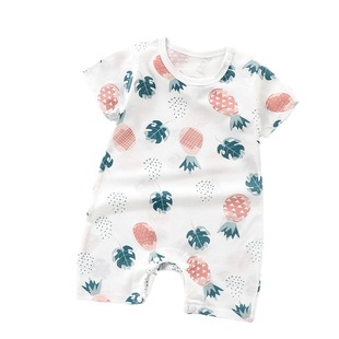 婴儿夏天衣服短袖连体衣，纯棉薄款2024夏季0-3-6个月1-2岁宝宝
