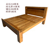 纯实木床双单人环保结实大料家具老榆木床新中式平尾1.8米1.2