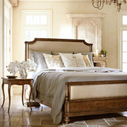 美式实木床双人床1.8米布艺，乡村复古1.5大床橡木，主卧别墅家具定制
