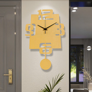北欧挂钟客厅家用时尚创意简约挂表纯铜大气个性艺术装饰挂墙钟表