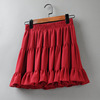 红色百褶半身裙女夏季高腰a字，蓬蓬伞裙小个子，雪纺短裙裤显瘦jk裙