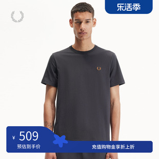 fredperry男士短袖t恤2024夏季商务休闲纯色，麦穗刺绣潮m1600