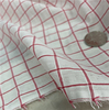 欧洲定单剩余重磅真丝加棉色织，红白小格子，面料衬衫连衣裙布料