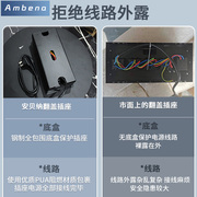 定制办公桌面嵌入式翻盖插座会议桌隐藏多功能多媒体毛刷线盒排插