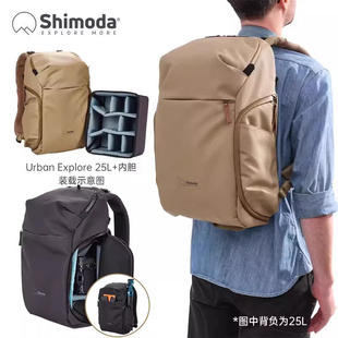 shimoda摄影包双肩相机包大容量，休闲旅行微单单反包专业(包专业)urban系列