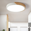 北欧led吸顶灯简约现代客厅，灯长方形创意铁艺圆形卧室实木灯具