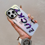 紫色英文适用苹果15promax手机壳iphone14/13/12红米k70小米荣耀vivox100nova12保护套xr华为p70一加12女
