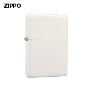 ZIPPO防风煤油打火机美版在册纯白哑漆214礼盒芝宝亚漆