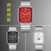 卡西西手表小方块网红同款方形月相石英情侣表M305钢带男女同款表