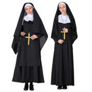 万圣节服装修女cosplay连衣裙中东阿拉伯黑色长袍化装舞会表演服