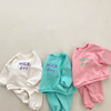 韩版春秋款中小童宝宝长袖笑脸，休闲卫衣两件套婴儿棉糖果色套装
