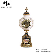 英国宫廷风铜配陶瓷艺术，花瓶摆件法式手绘西洋，人物天使钟表工艺品