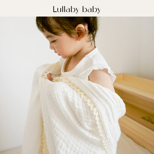 lullabybaby婴儿六层纱布浴巾纯棉柔软吸水速干宝宝盖毯洗澡浴巾