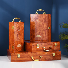 高档钢琴烤漆红酒包装礼盒单支木箱双只装葡萄酒盒木质盒子2定制