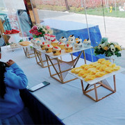 金色方形甜品台摆件展示架欧式蛋糕点心架自助餐冷餐宴会茶歇摆台