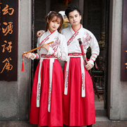 古装学生班服中国风男套装日常汉服，女古风改良汉元素交领齐腰广袖