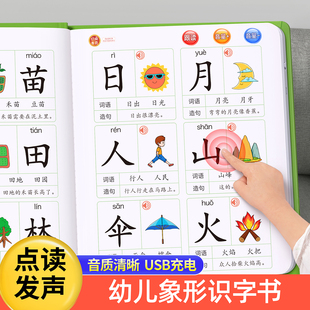 幼儿园识字大王3000字点读机，认字有声书儿童看图卡片，早教发声神器