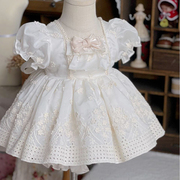 西班牙公主蓬蓬裙礼服生日装备，夏天短袖洋装，洛丽塔甜美宝宝连衣裙