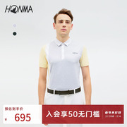 HONMA运动高尔夫服饰男子短袖polo衫T恤时尚拼色运动上衣