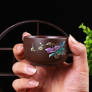 宜兴紫砂杯功夫茶具，茶杯茶壶套装陶瓷主人，杯品茗杯单杯男建盏茶碗