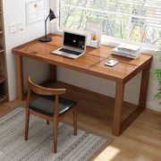 全实木书桌长条桌靠窗，靠墙窄桌子，写字台工作室卧室双人办公电脑桌