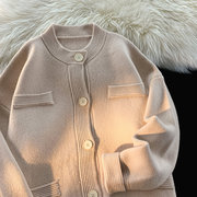 针织上市棉布常规外套ins设计感韩版休闲纽扣开衫上衣