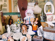 vintage复古欧美古董，感玩偶陶瓷娃娃摆件库存老货动物，首饰收纳盘