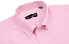 帛泽夏季纯色上班职业男装粉色衬衣男士短袖牛津纺休闲商务衬衫