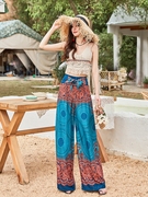 泰国尼泊尔裙裤高腰直筒休闲裤，女夏季垂感裤子，宽松显瘦阔腿裤
