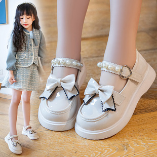 ABC女童公主鞋子礼服小白鞋表演水晶鞋夏季儿童模特走秀演出皮鞋