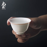 日式手绘茶杯景德镇薄胎茶具陶瓷功夫茶杯主人杯单杯品茗杯小茶杯