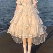 短袖OP洛丽塔公主裙洋装花嫁生成色三段式lolita连衣裙仙