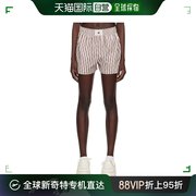 香港直邮潮奢 AMIRI 女士 棕色细条纹短裤 PS24WPB001