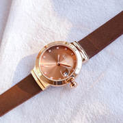 流行手表时尚女士石英表气质水钻简约日历女款皮带手表