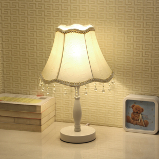 欧式现代简约卧室装饰布艺小台灯欧式时尚个性温馨创意调光床头灯