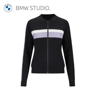 BMW Studio宝马女装针织开衫女圆领初秋毛衫薄款外套长袖宽松型