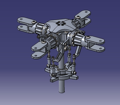 无人机四叶直升机旋翼头3D模型