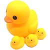 戏水玩具双泳圈鸭子家族四只大黄鸭婴幼儿宝宝洗澡泡泡捏
