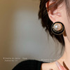黑色复古珍珠耳环高级感银针耳钉夸张韩国时尚气质轻奢耳饰女
