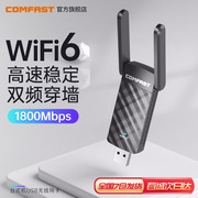 comfastcf-952axwifi6无线网卡台式机wifi接收器，千兆5g双频，1800m家用台式电脑外置usb3.0电竞无线接受器
